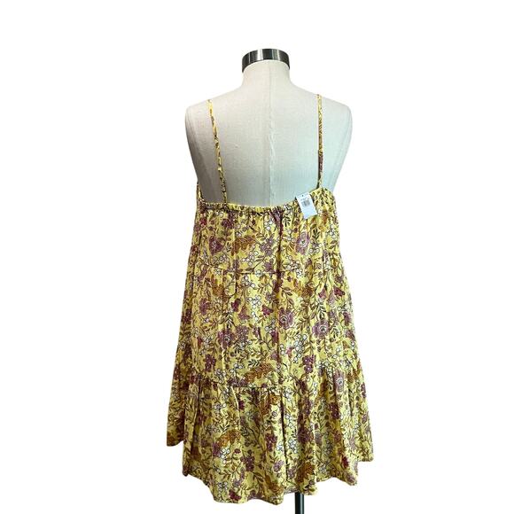 Old Navy Yellow Floral Cami Light Weight Mini Dress Size L - Picture 2 of 10